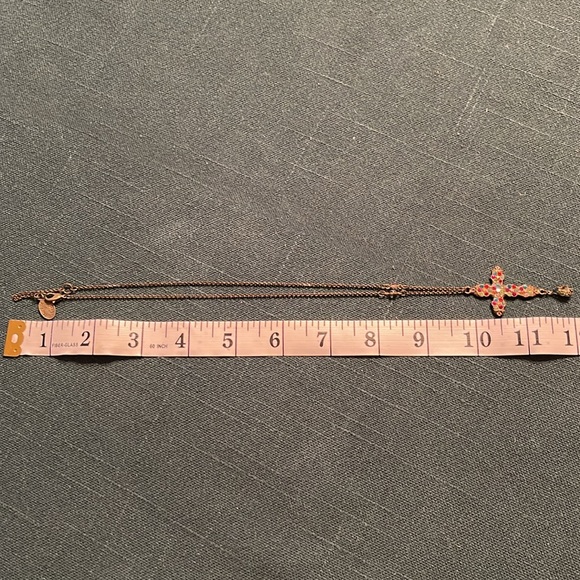 Stunning Michal Negrin Cross Necklace with Multicolored Crystals - Picture 9 of 11